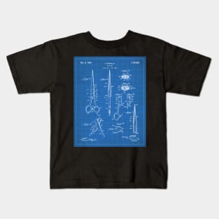 Hair Scissors Patent - Salon Art - Blueprint Kids T-Shirt